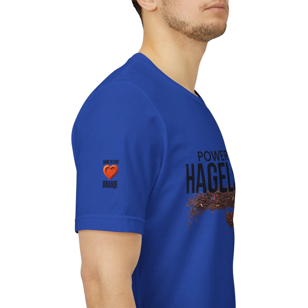Powered By Hagelslag Shirt, Funny Dutch Expat Gift, Netherlands Chocolate Sprinkles Tee, Holland Food Humor T-Shirt, Dutch Gift