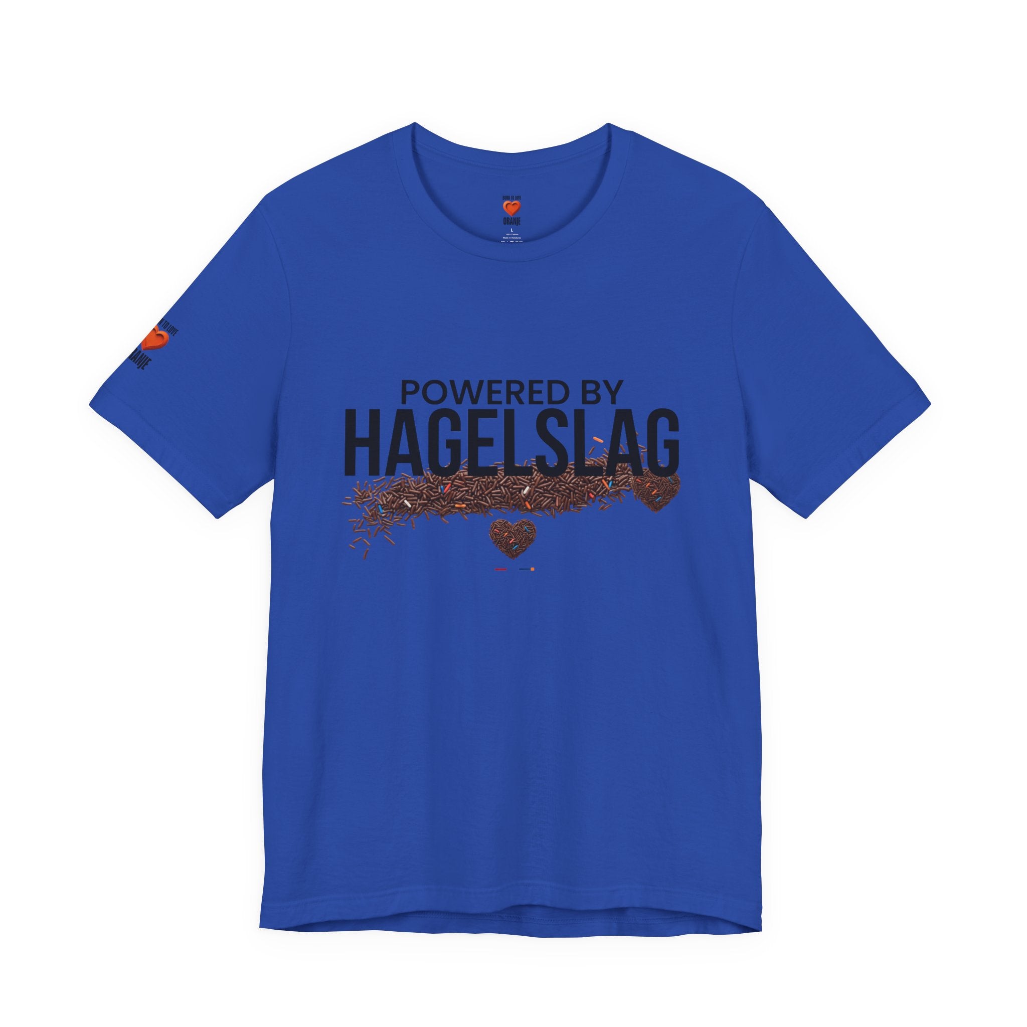 Powered By Hagelslag Shirt, Funny Dutch Expat Gift, Netherlands Chocolate Sprinkles Tee, Holland Food Humor T-Shirt, Dutch Gift
