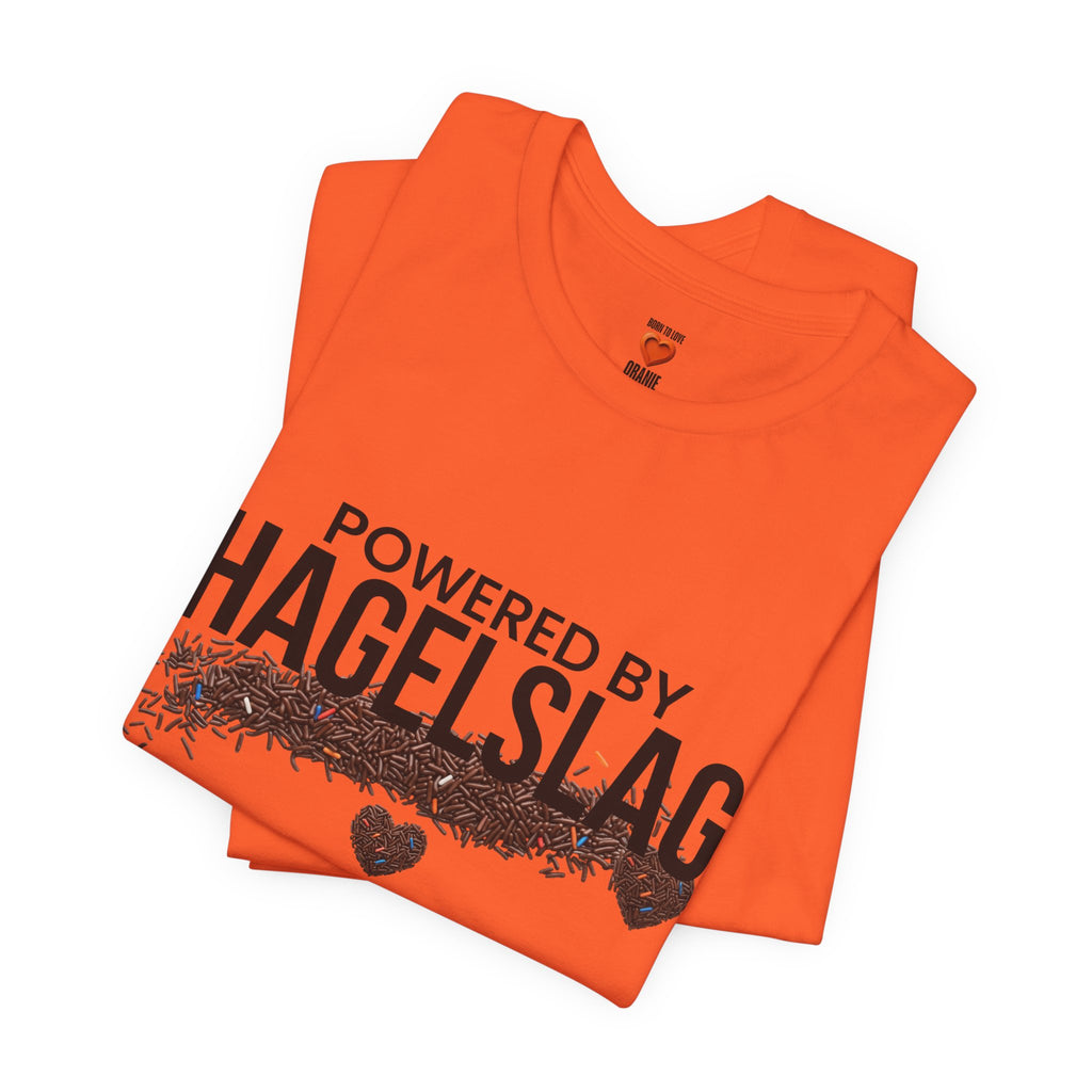 Powered By Hagelslag Shirt, Funny Dutch Expat Gift, Netherlands Chocolate Sprinkles Tee, Holland Food Humor T-Shirt, Dutch Gift