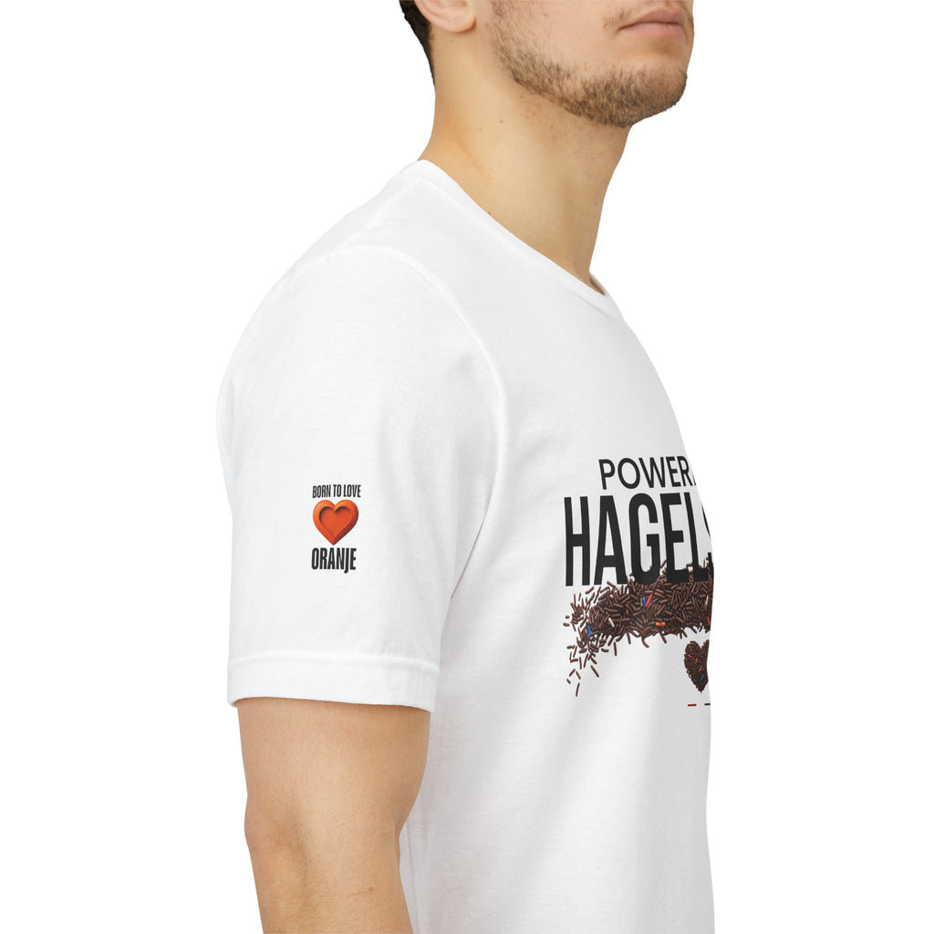 Powered By Hagelslag Shirt, Funny Dutch Expat Gift, Netherlands Chocolate Sprinkles Tee, Holland Food Humor T-Shirt, Dutch Gift