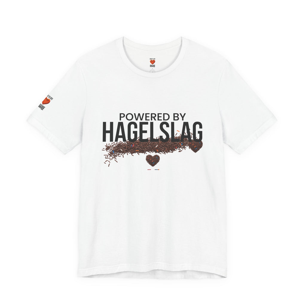 Powered By Hagelslag Shirt, Funny Dutch Expat Gift, Netherlands Chocolate Sprinkles Tee, Holland Food Humor T-Shirt, Dutch Gift