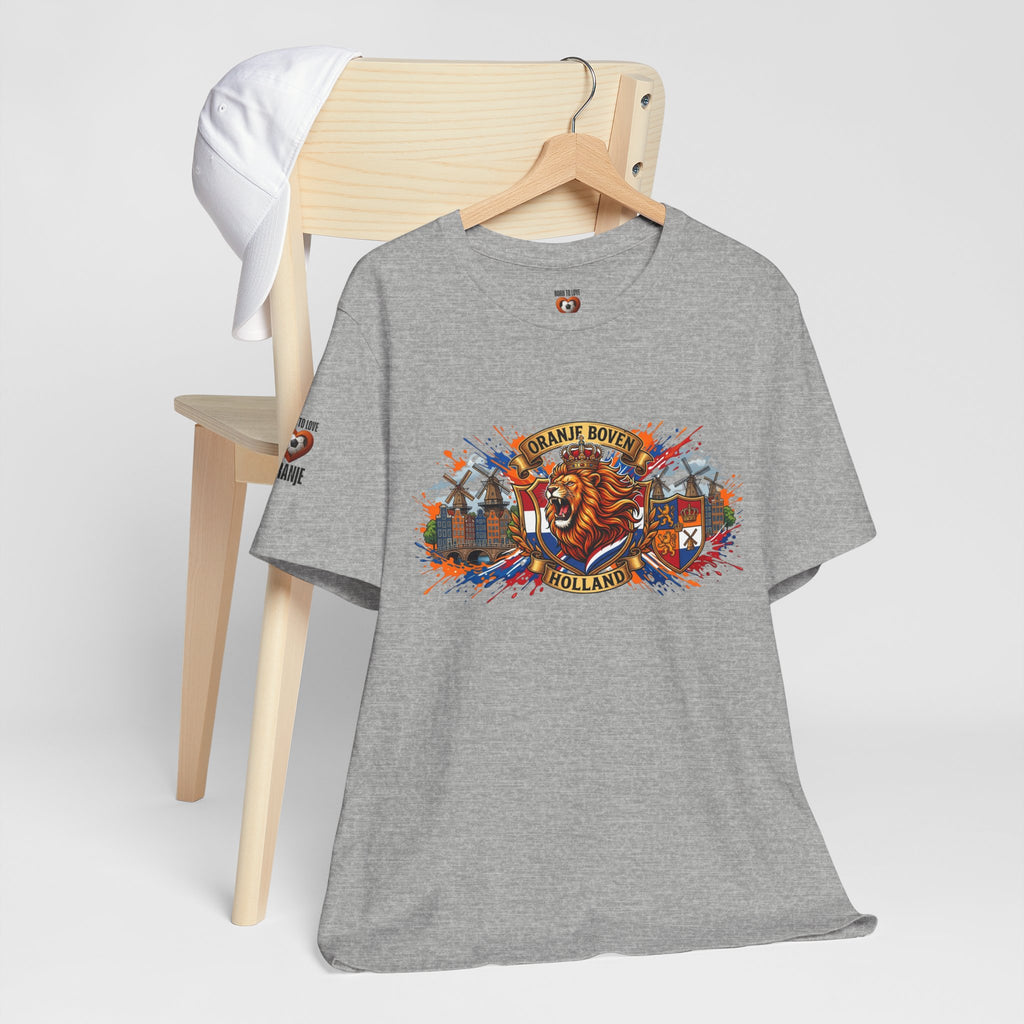 Oranje Boven Holland Shirt, Nederlandse Leeuw Voetbal T-Shirt, Oranje Supporter Tshirt, Nederland Fan Cadeau, Voetbal Heren Dames