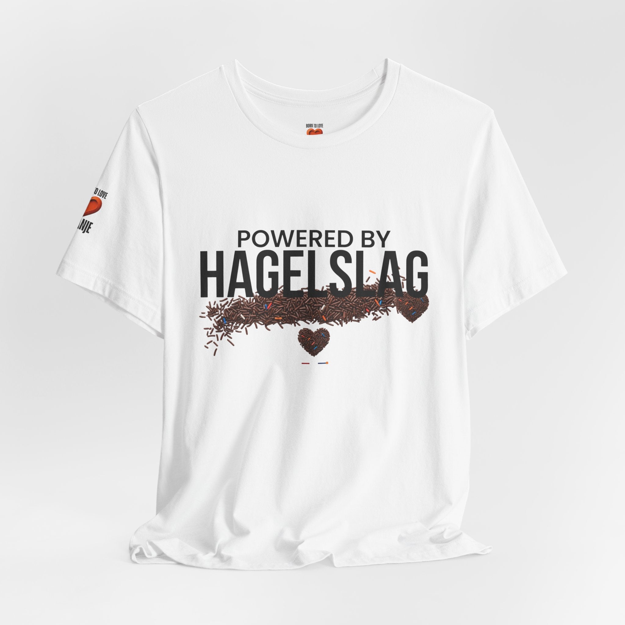 Powered By Hagelslag Shirt, Funny Dutch Expat Gift, Netherlands Chocolate Sprinkles Tee, Holland Food Humor T-Shirt, Dutch Gift