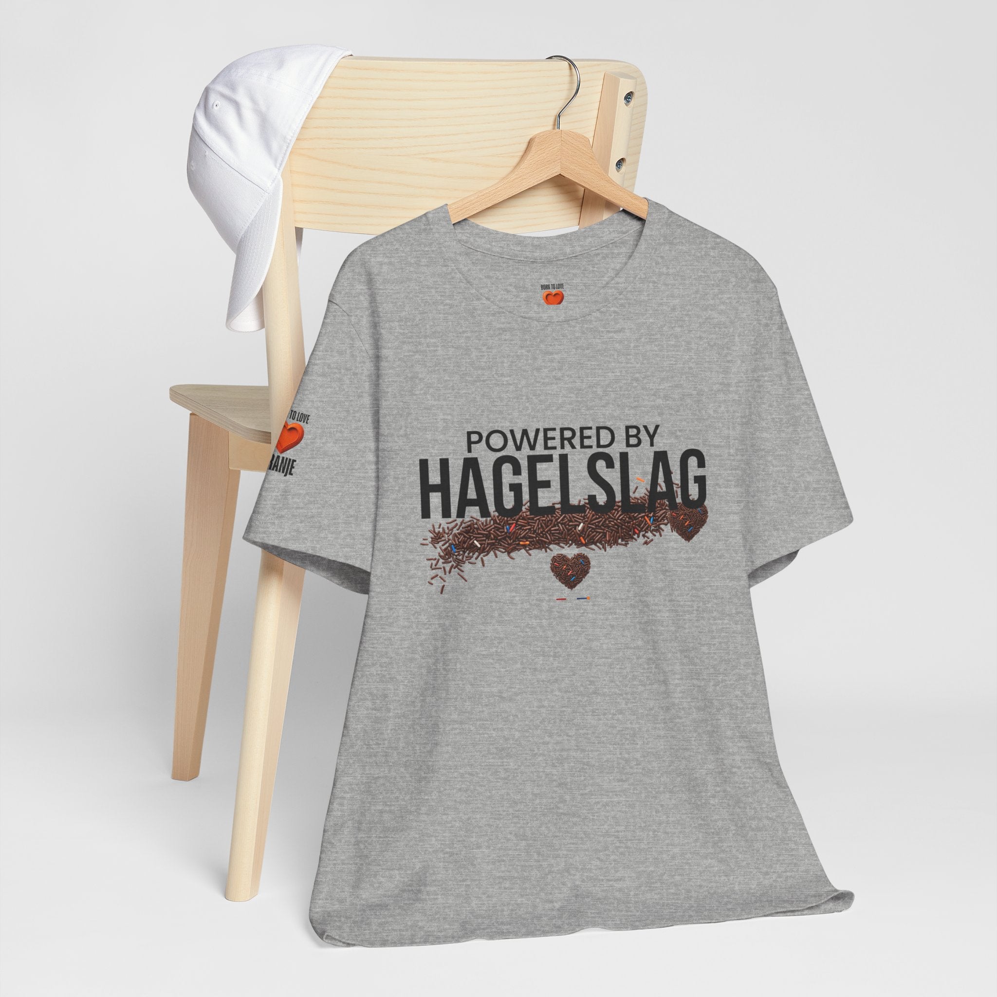 Powered By Hagelslag Shirt, Funny Dutch Expat Gift, Netherlands Chocolate Sprinkles Tee, Holland Food Humor T-Shirt, Dutch Gift