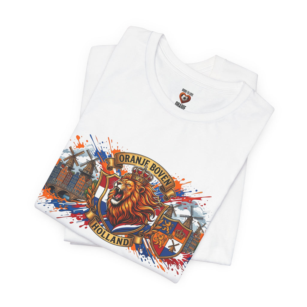 Oranje Boven Holland Shirt, Nederlandse Leeuw Voetbal T-Shirt, Oranje Supporter Tshirt, Nederland Fan Cadeau, Voetbal Heren Dames