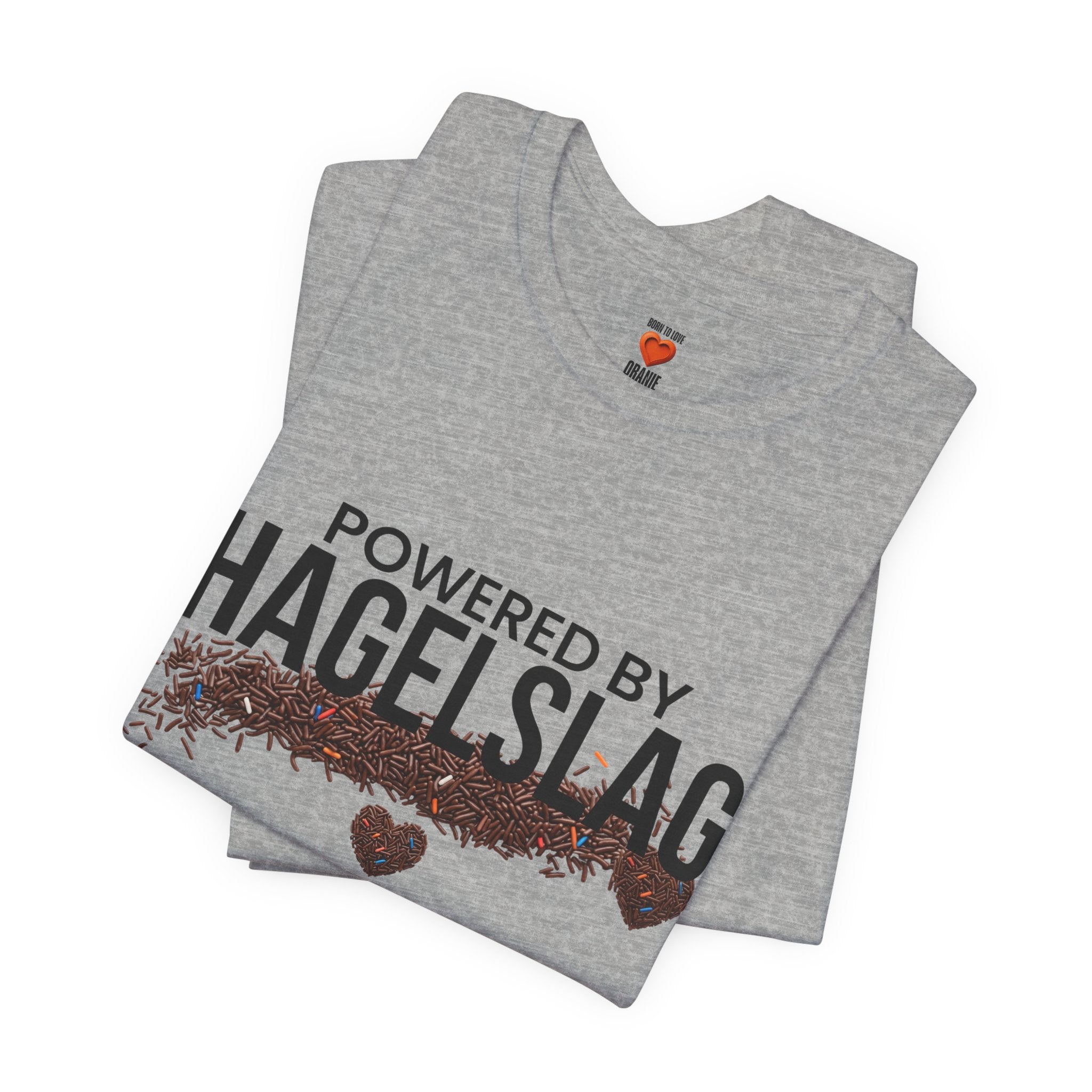Powered By Hagelslag Shirt, Funny Dutch Expat Gift, Netherlands Chocolate Sprinkles Tee, Holland Food Humor T-Shirt, Dutch Gift