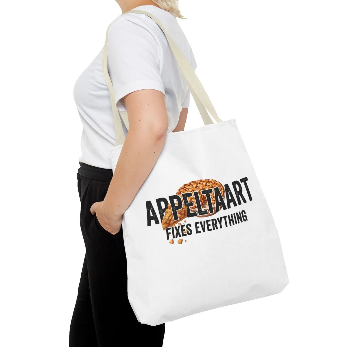 Cadeau voor Bakliefhebber – Tote Bag – Appeltaart Fixes Everything Printify