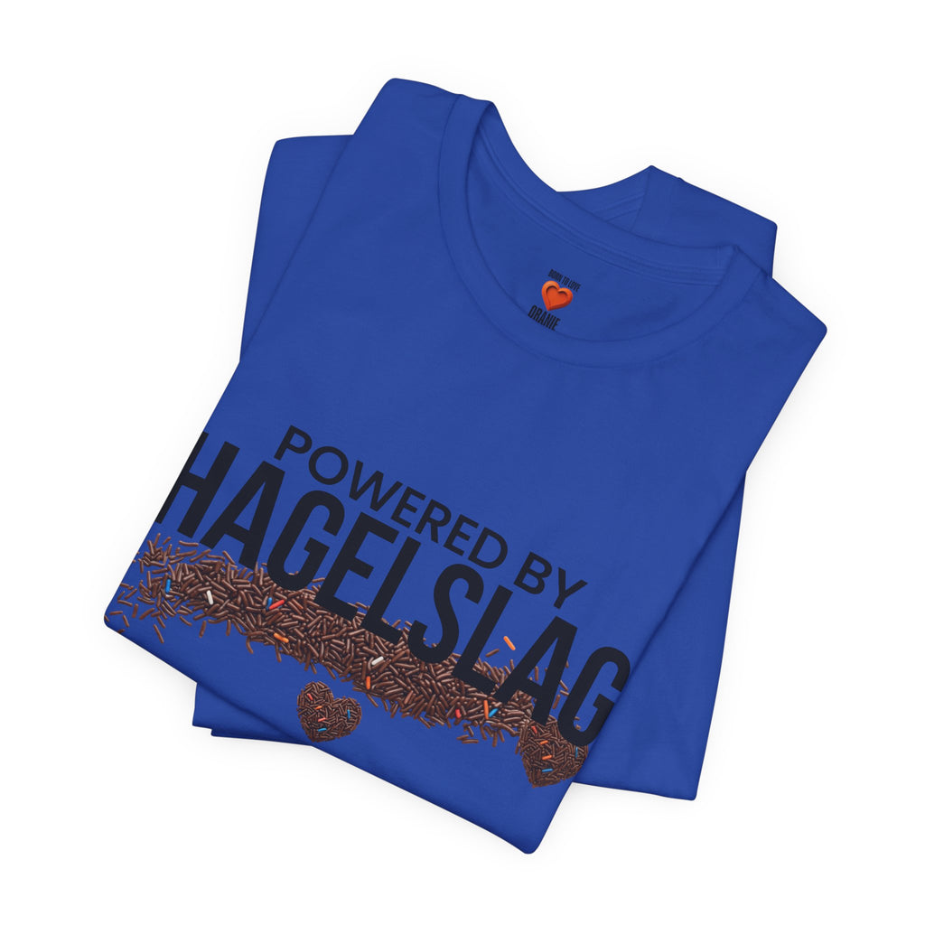 Powered By Hagelslag Shirt, Funny Dutch Expat Gift, Netherlands Chocolate Sprinkles Tee, Holland Food Humor T-Shirt, Dutch Gift