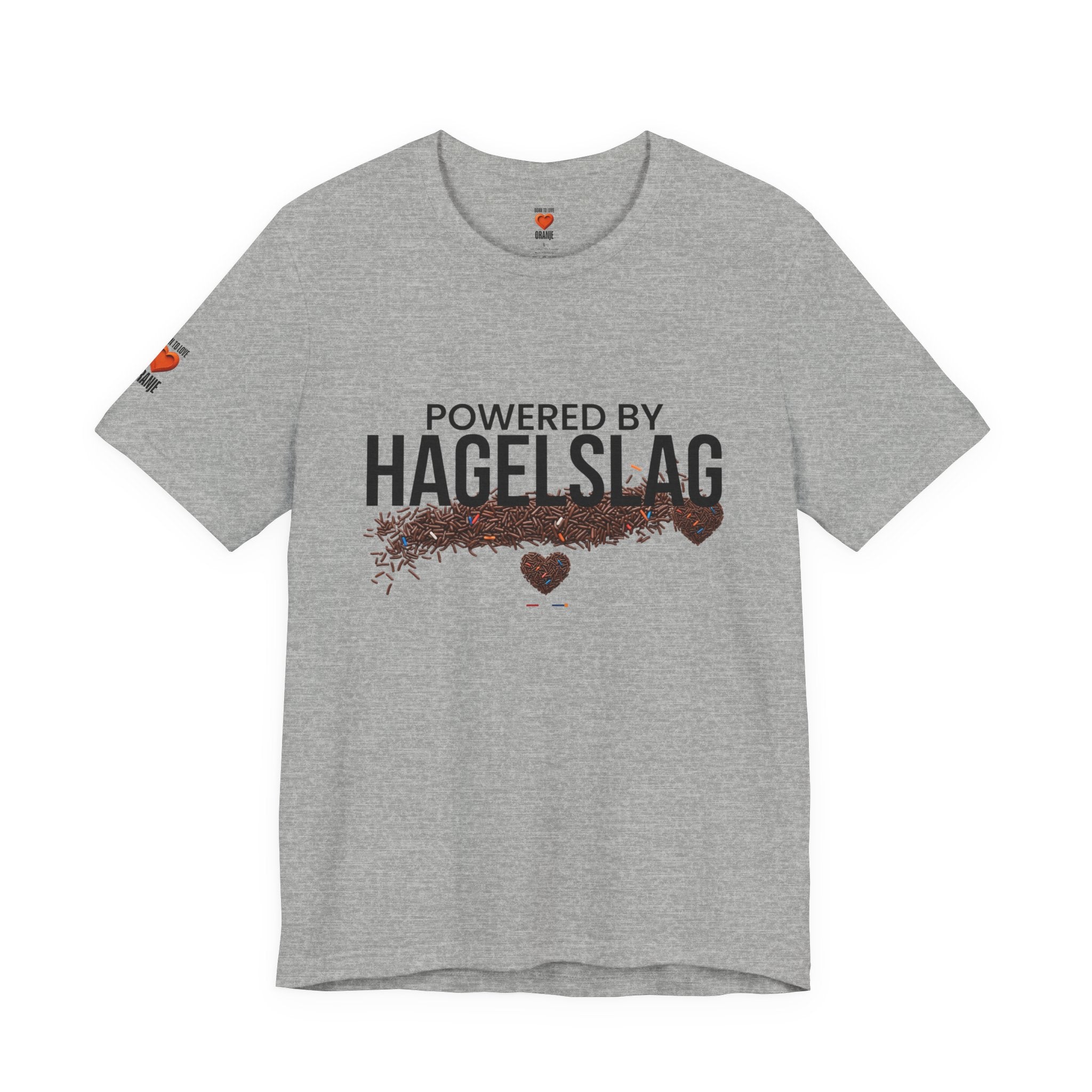 Powered By Hagelslag Shirt, Funny Dutch Expat Gift, Netherlands Chocolate Sprinkles Tee, Holland Food Humor T-Shirt, Dutch Gift