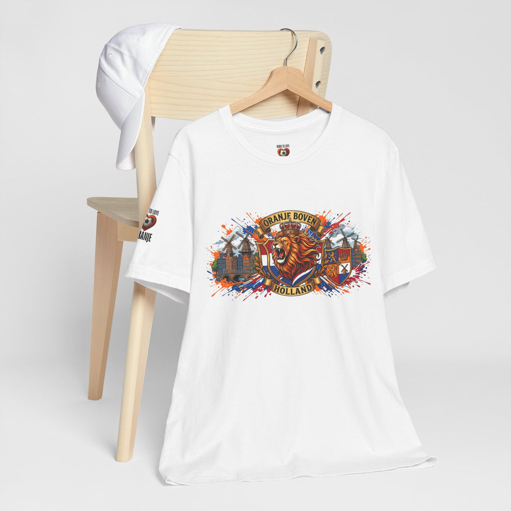 Oranje Boven Holland Shirt, Nederlandse Leeuw Voetbal T-Shirt, Oranje Supporter Tshirt, Nederland Fan Cadeau, Voetbal Heren Dames
