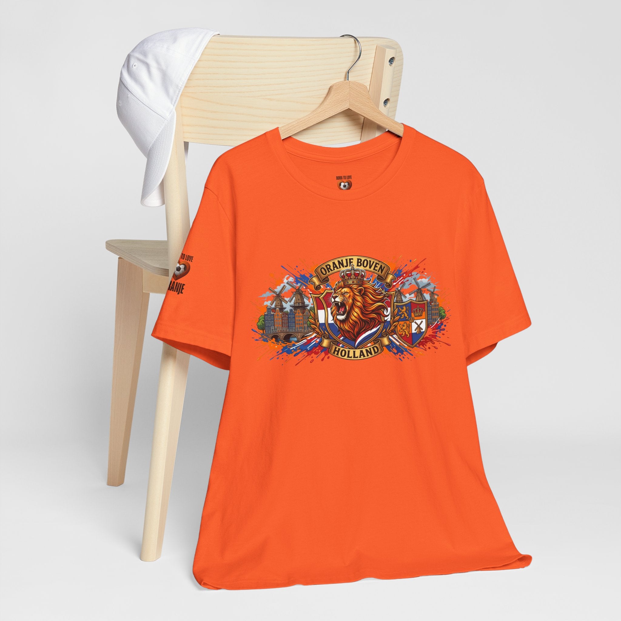 Oranje Boven Holland Shirt, Nederlandse Leeuw Voetbal T-Shirt, Oranje Supporter Tshirt, Nederland Fan Cadeau, Voetbal Heren Dames