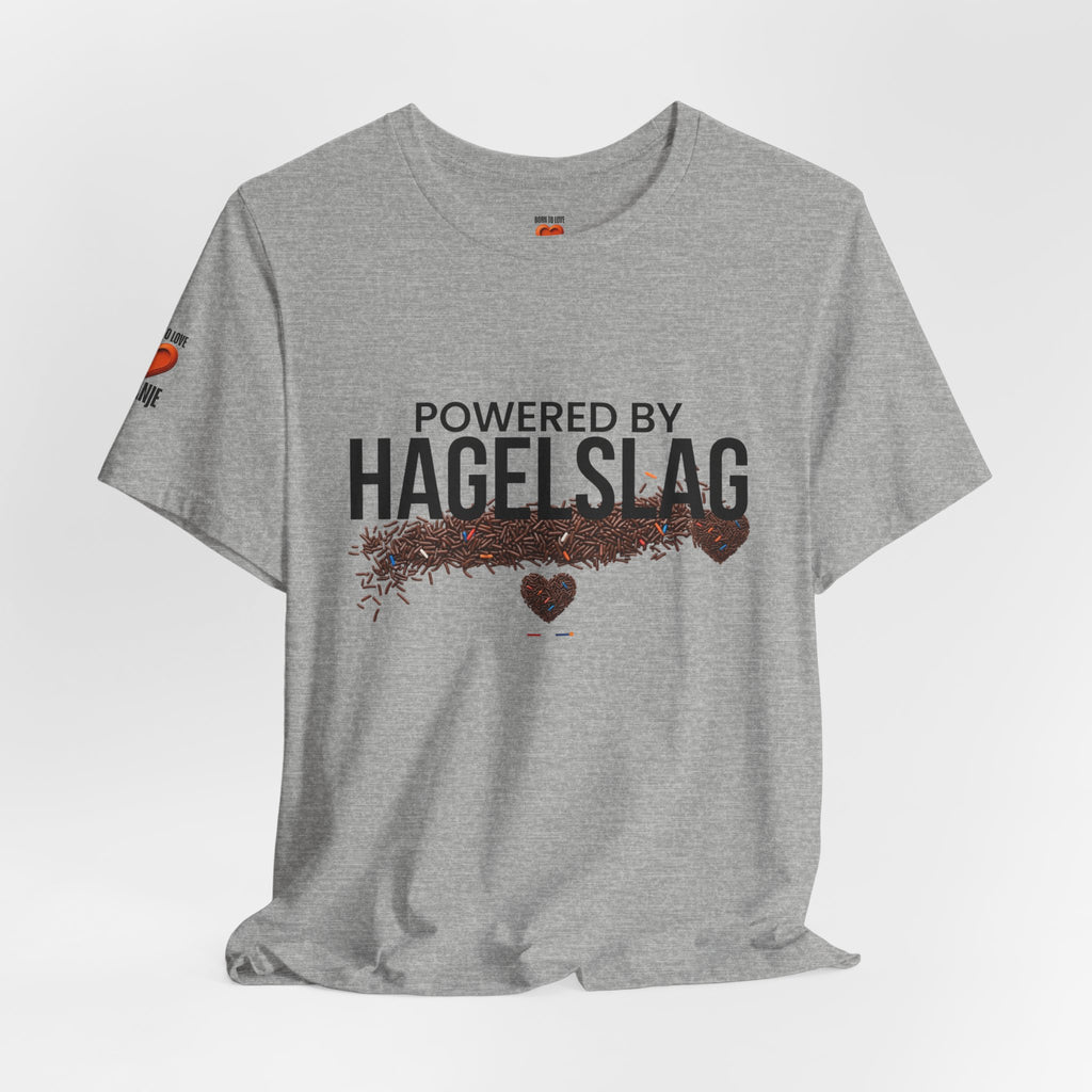 Powered By Hagelslag Shirt, Funny Dutch Expat Gift, Netherlands Chocolate Sprinkles Tee, Holland Food Humor T-Shirt, Dutch Gift