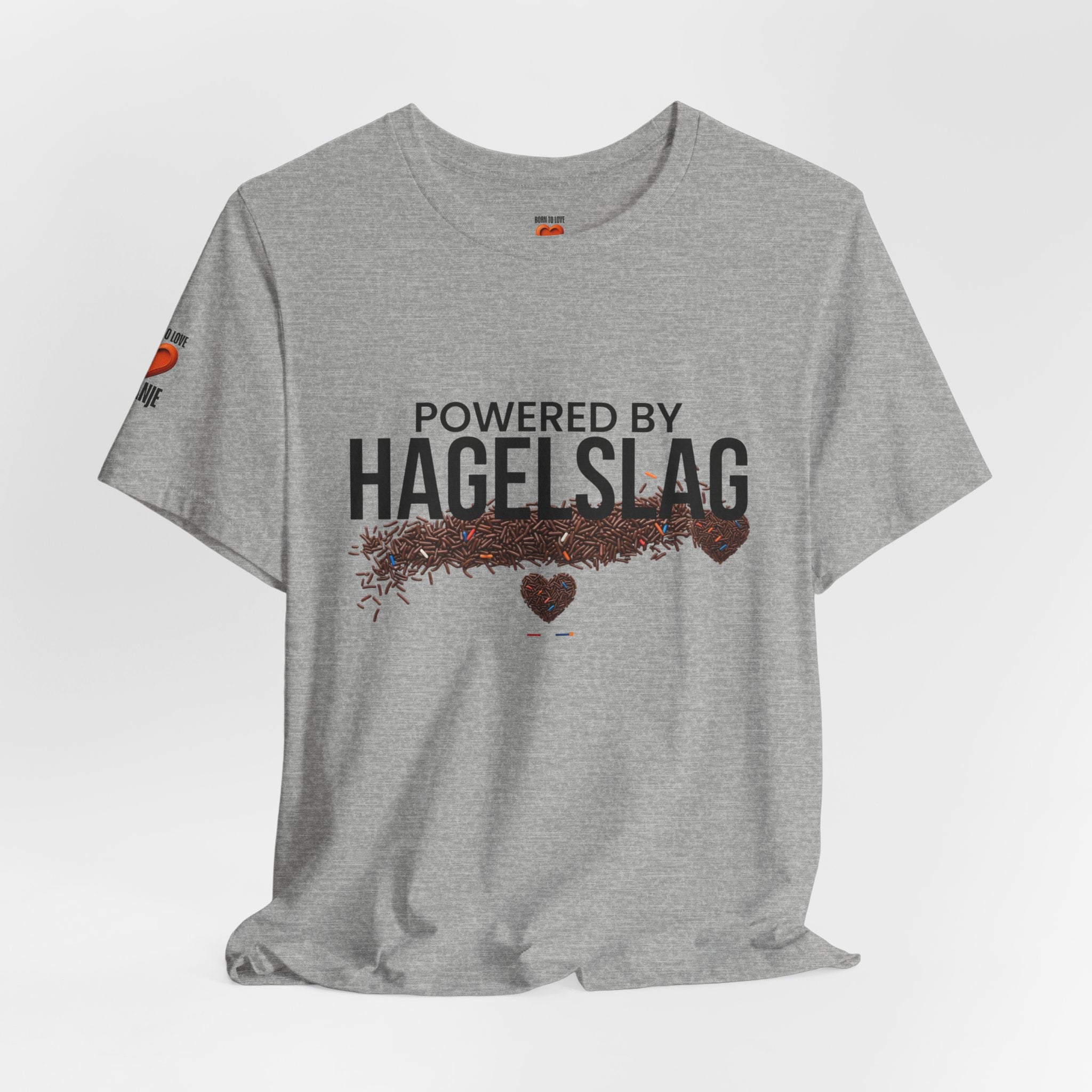 Powered By Hagelslag Shirt, Funny Dutch Expat Gift, Netherlands Chocolate Sprinkles Tee, Holland Food Humor T-Shirt, Dutch Gift