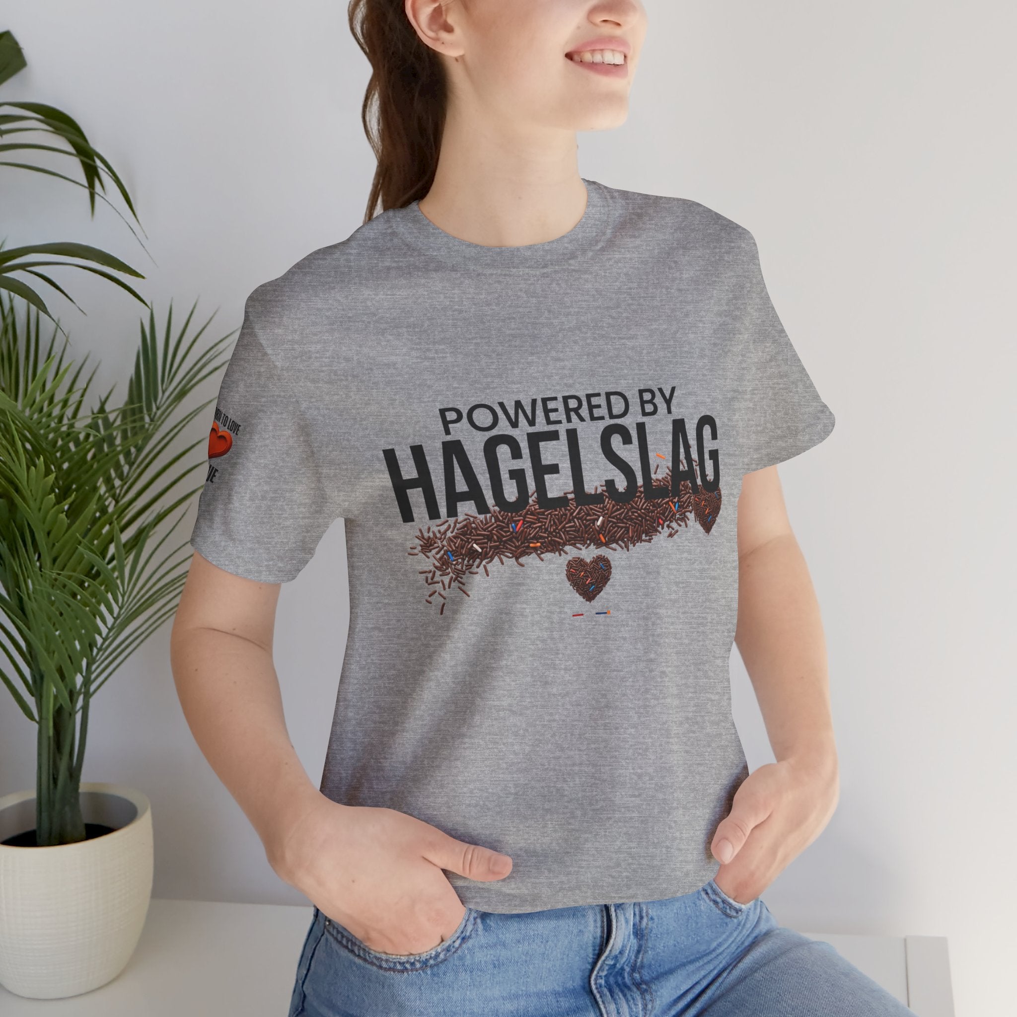 Powered By Hagelslag Shirt, Funny Dutch Expat Gift, Netherlands Chocolate Sprinkles Tee, Holland Food Humor T-Shirt, Dutch Gift