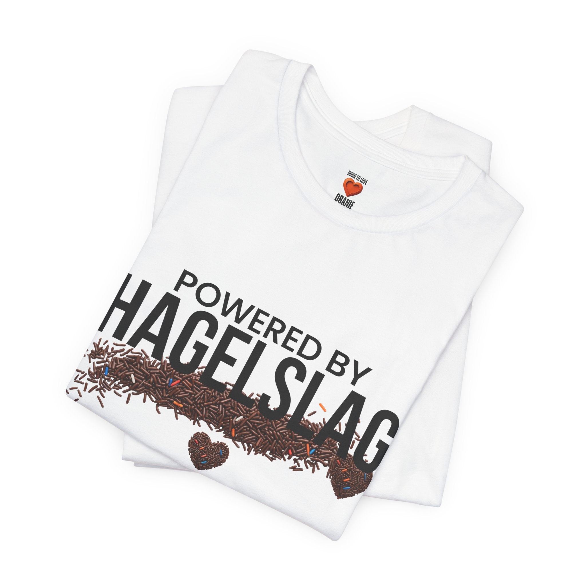 Powered By Hagelslag Shirt, Funny Dutch Expat Gift, Netherlands Chocolate Sprinkles Tee, Holland Food Humor T-Shirt, Dutch Gift